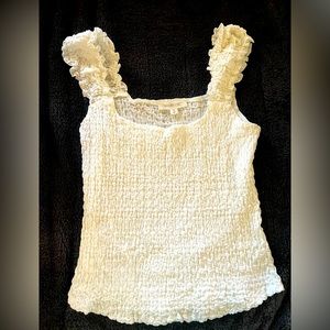 Shabby Chic White tank top ruffles size M